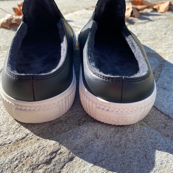 Vince Men’s size 8.5 black mules fleece lined main image 6